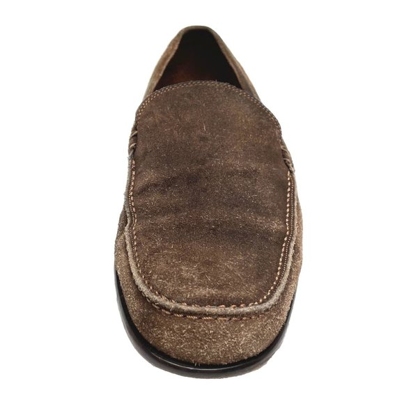 John Varvatos Distressed Suede Loafers - Brown | 10 - Picture 3 of 14